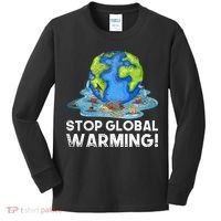 Stop Global Warming Climate Change Awareness Earth Day Kids Long Sleeve Shirt thumb 0
