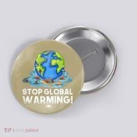 Stop Global Warming Climate Change Awareness Earth Day Button thumb 0