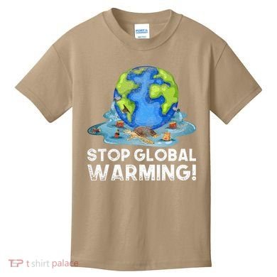 Stop Global Warming Climate Change Awareness Earth Day Kids T-Shirt