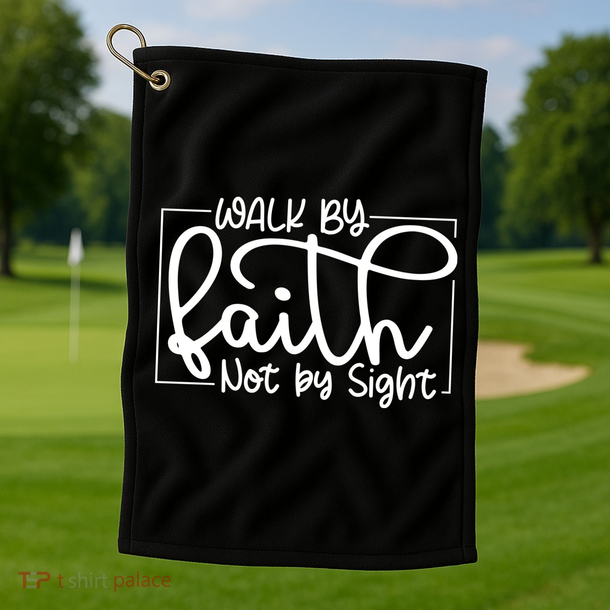Shine Green Walk By Faith Golf Towel