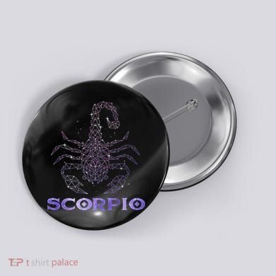 Scorpio Horoscope Astrology Symbol Zodiac Sign Button