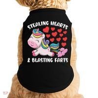 Stealing Hearts And Blasting Farts Valentines Unicorn Gift Doggie Tank thumb 0