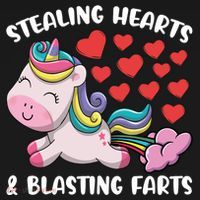Stealing Hearts And Blasting Farts Valentines Unicorn Gift USA-Made Doggie Bandana thumb 2