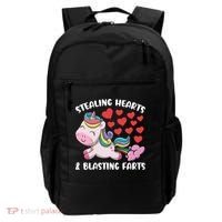 Stealing Hearts And Blasting Farts Valentines Unicorn Gift Backpack thumb 0