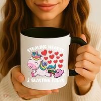 Stealing Hearts And Blasting Farts Valentines Unicorn Gift Coffee Mug thumb 3