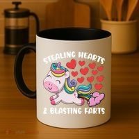 Stealing Hearts And Blasting Farts Valentines Unicorn Gift Coffee Mug thumb 4