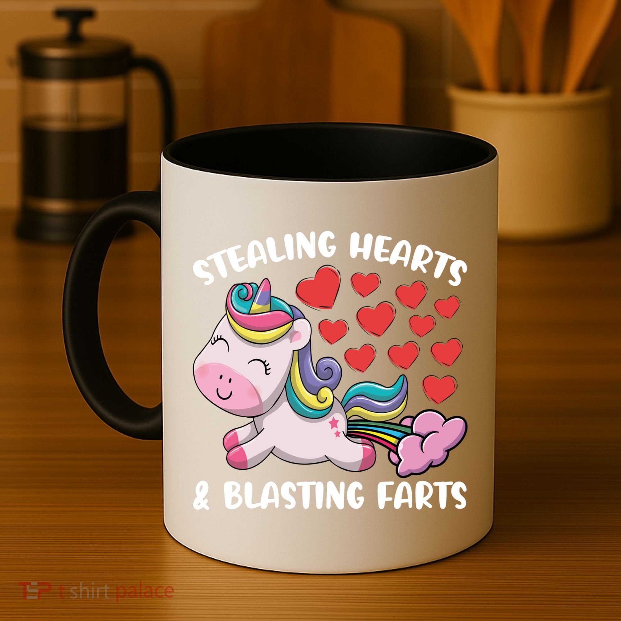 Stealing Hearts And Blasting Farts Valentines Unicorn Gift Coffee Mug