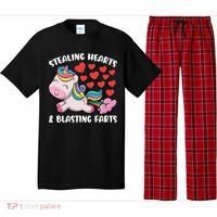 Stealing Hearts And Blasting Farts Valentines Unicorn Gift Pajama Set thumb 0