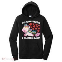 Stealing Hearts And Blasting Farts Valentines Unicorn Gift Women's Hoodie thumb 0
