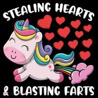 Stealing Hearts And Blasting Farts Valentines Unicorn Gift Women's Hoodie thumb 2