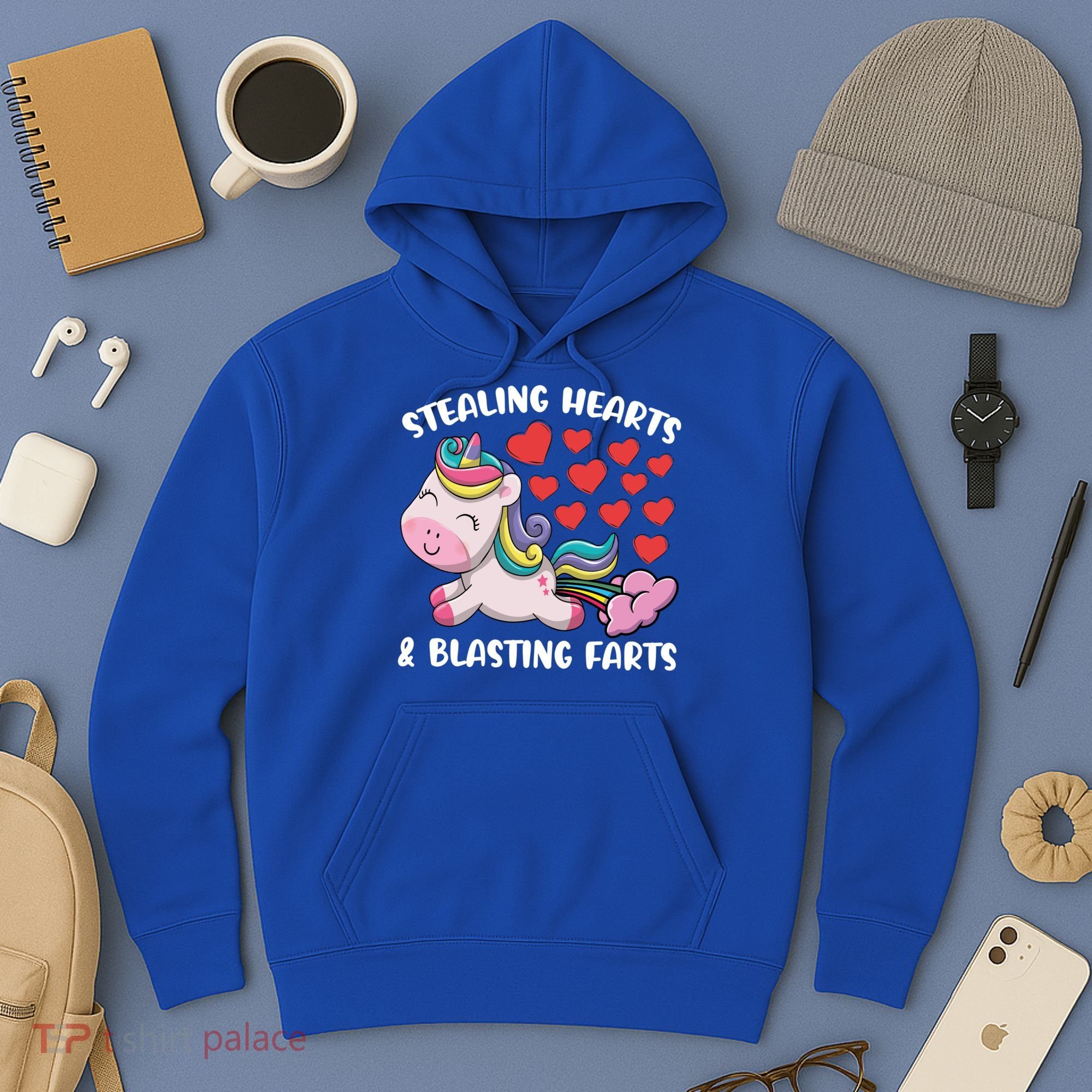 Stealing Hearts And Blasting Farts Valentines Unicorn Gift Hoodie
