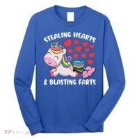 Stealing Hearts And Blasting Farts Valentines Unicorn Gift Long Sleeve Shirt thumb 0