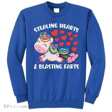 Stealing Hearts And Blasting Farts Valentines Unicorn Gift Sweatshirt