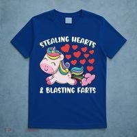 Stealing Hearts And Blasting Farts Valentines Unicorn Gift T-Shirt thumb 5