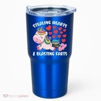 Stealing Hearts And Blasting Farts Valentines Unicorn Gift Tumbler thumb 0