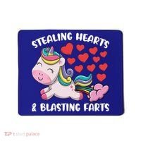 Stealing Hearts And Blasting Farts Valentines Unicorn Gift Mousepad thumb 0