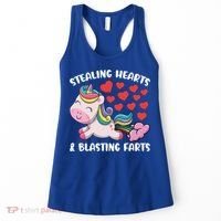 Stealing Hearts And Blasting Farts Valentines Unicorn Gift Women's Tank Top thumb 0