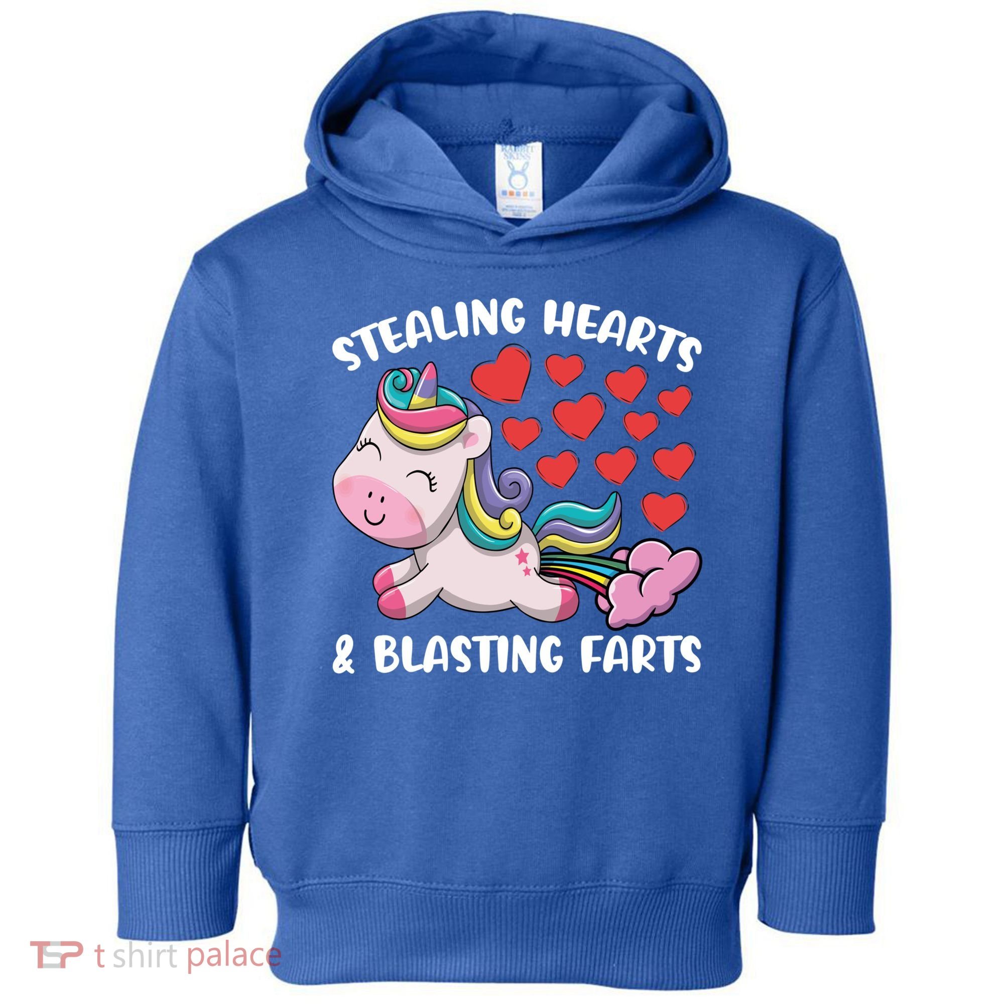 Stealing Hearts And Blasting Farts Valentines Unicorn Gift Toddler Hoodie