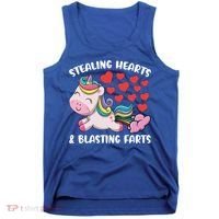 Stealing Hearts And Blasting Farts Valentines Unicorn Gift Tank Top thumb 0