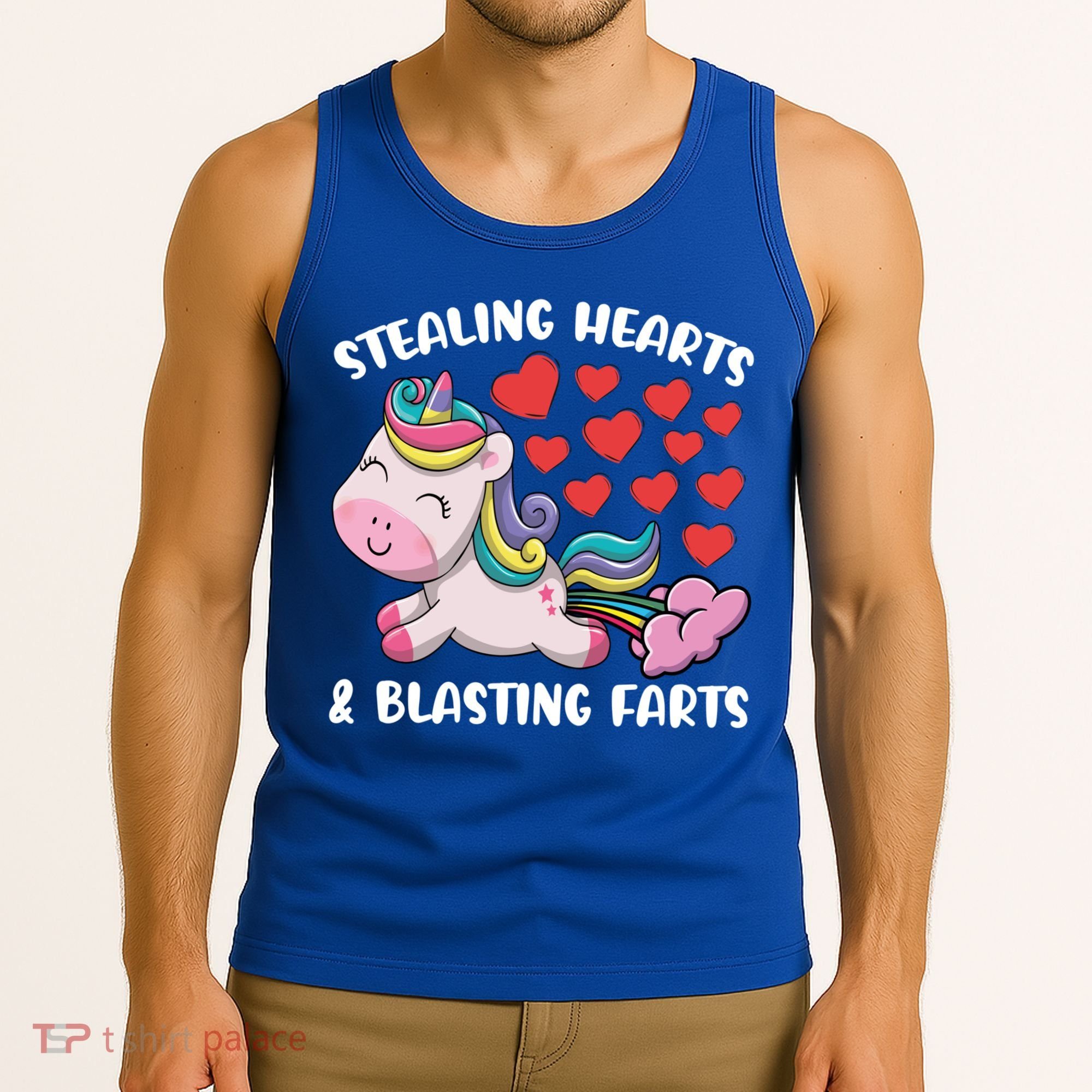 Stealing Hearts And Blasting Farts Valentines Unicorn Gift Tank Top