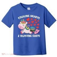 Stealing Hearts And Blasting Farts Valentines Unicorn Gift Toddler T-Shirt thumb 0