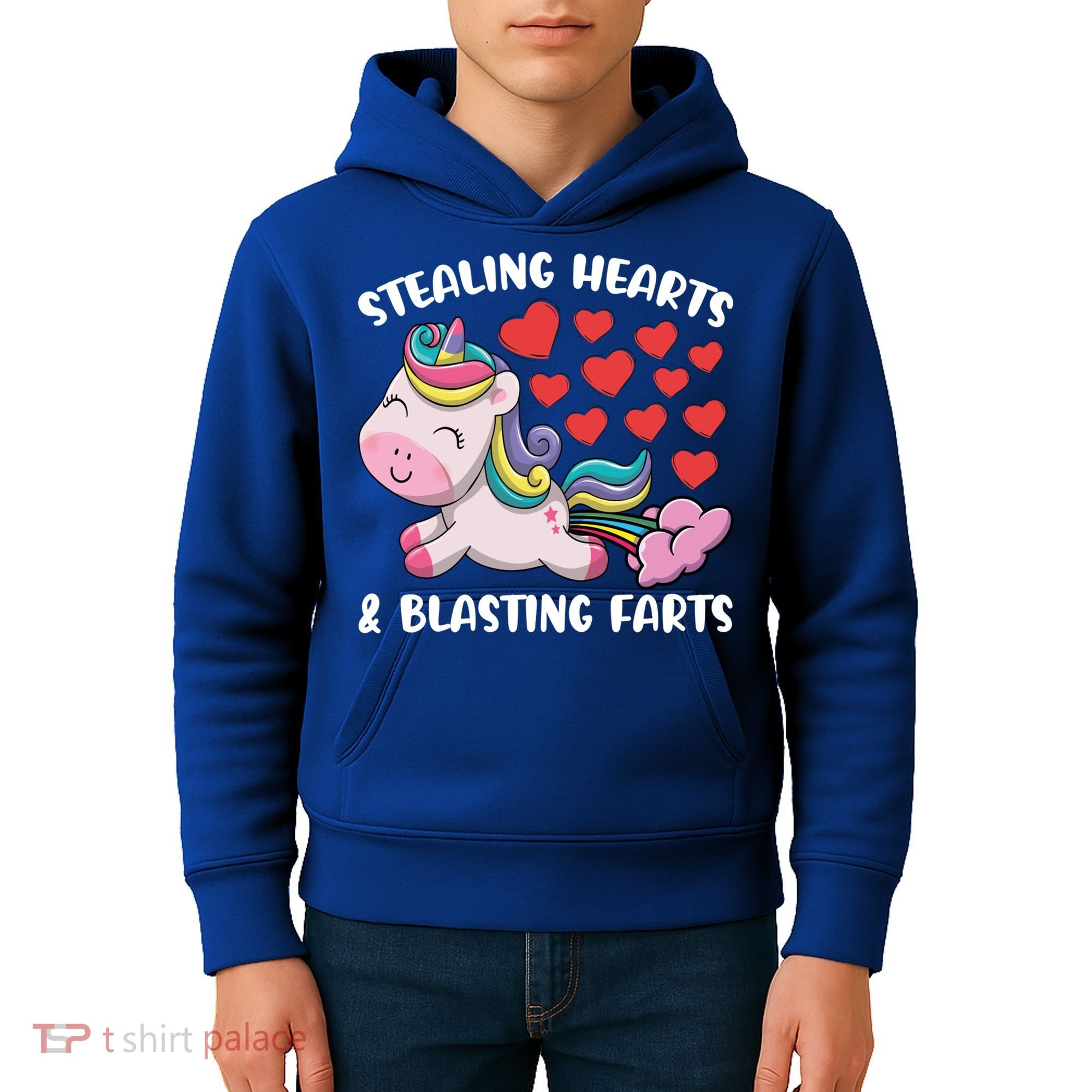 Stealing Hearts And Blasting Farts Valentines Unicorn Gift Kids Hoodie