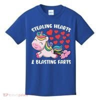 Stealing Hearts And Blasting Farts Valentines Unicorn Gift Kids T-Shirt thumb 0