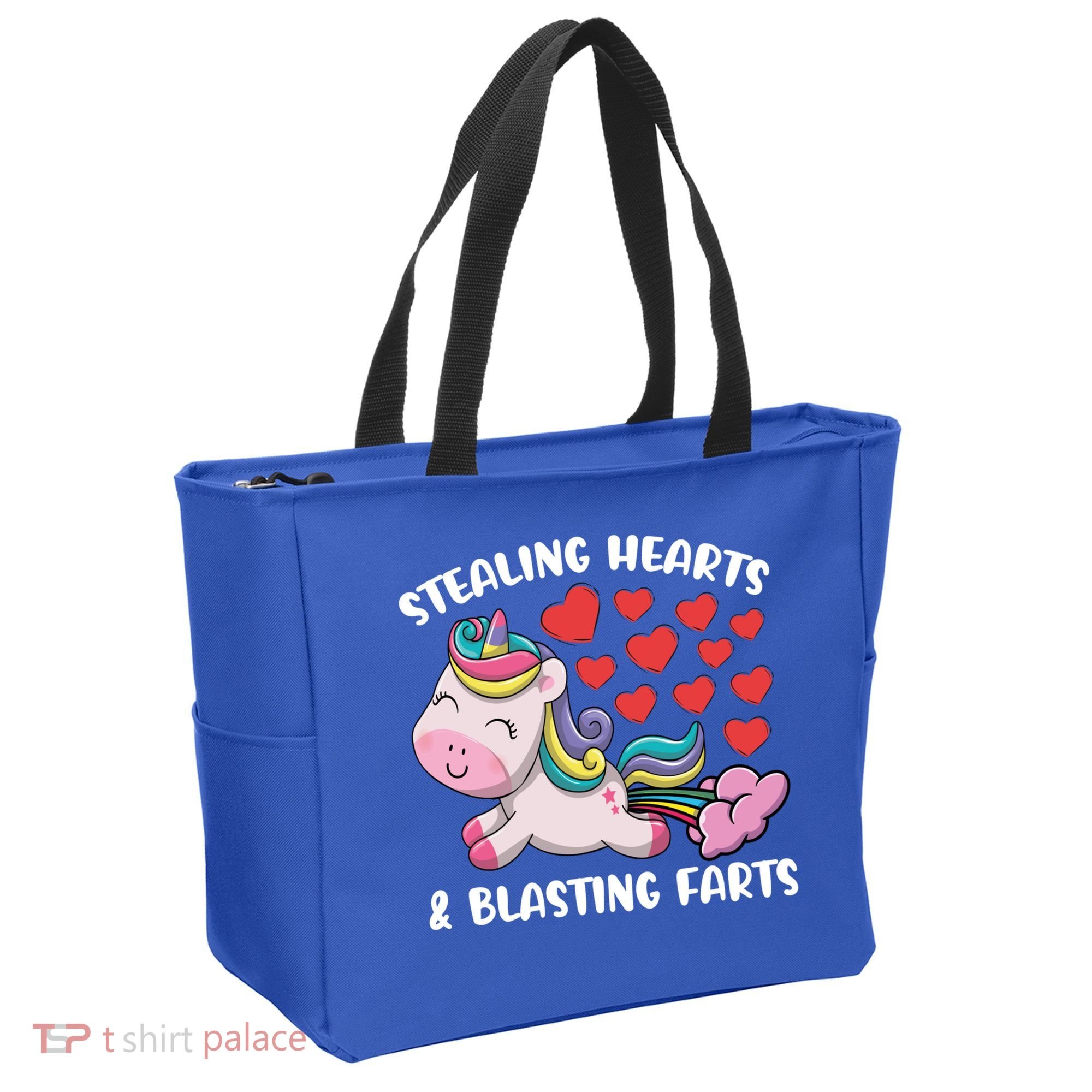 Stealing Hearts And Blasting Farts Valentines Unicorn Gift Tote Bag