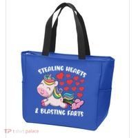 Stealing Hearts And Blasting Farts Valentines Unicorn Gift Tote Bag thumb 3