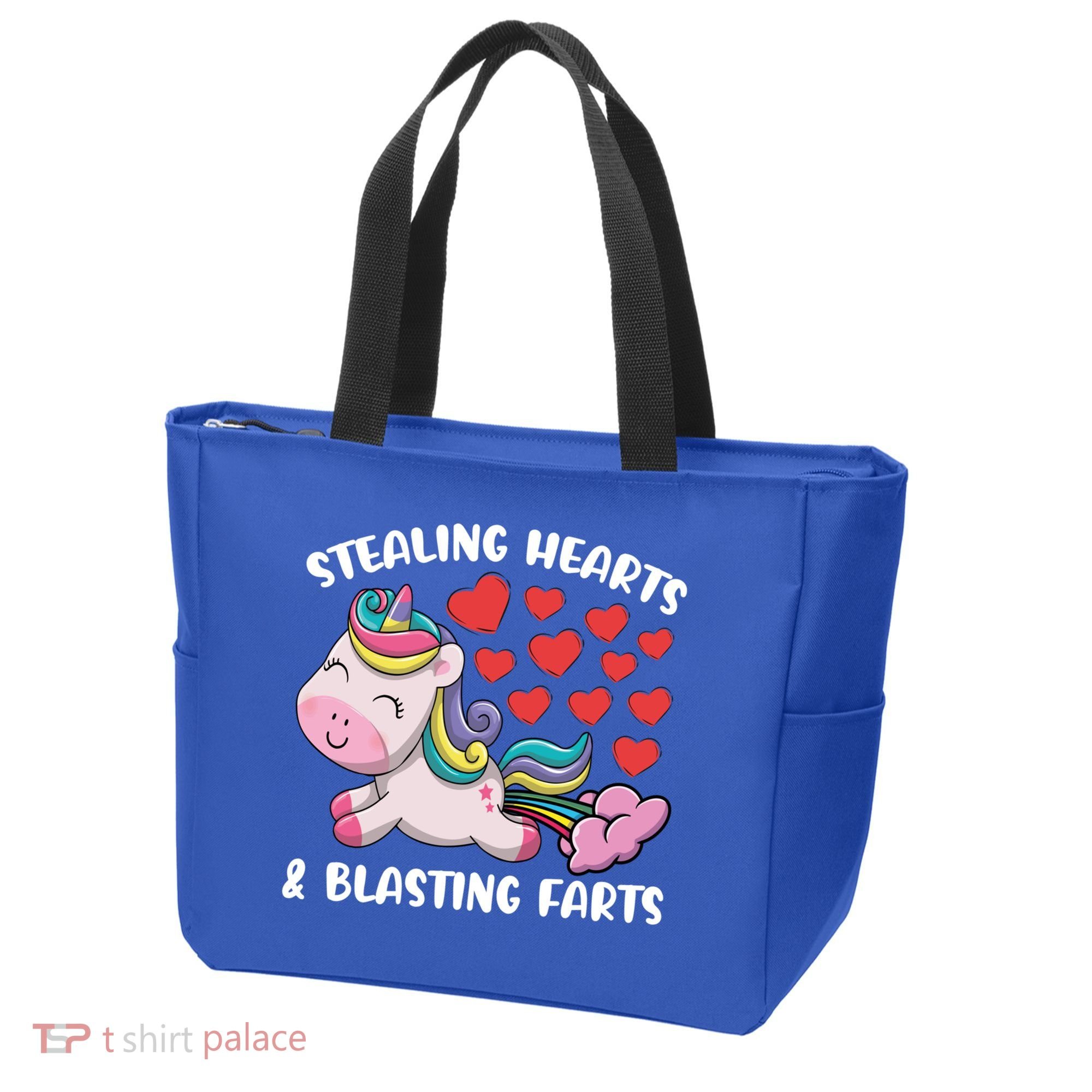 Stealing Hearts And Blasting Farts Valentines Unicorn Gift Tote Bag
