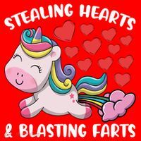 Stealing Hearts And Blasting Farts Valentines Unicorn Gift Santa Hat thumb 1