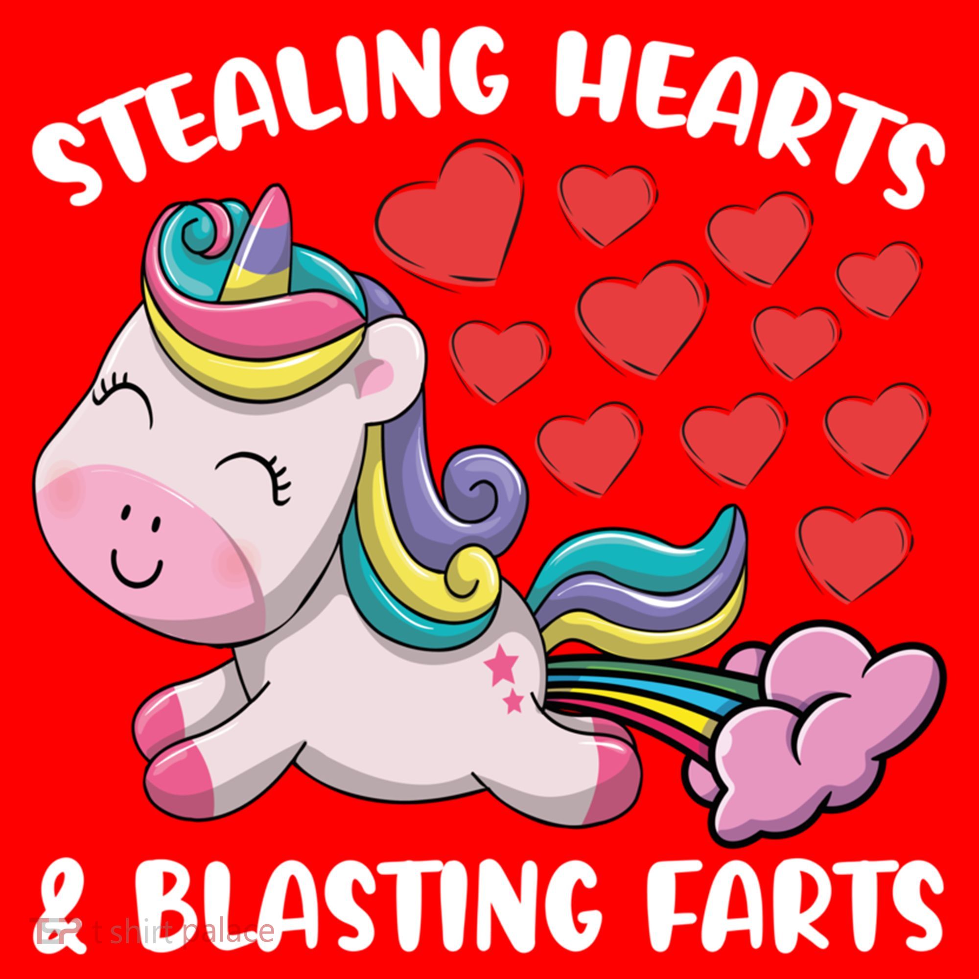 Stealing Hearts And Blasting Farts Valentines Unicorn Gift Santa Hat