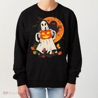 Spooky Halloween Autumn Ghost Jackolantern Women's Sweatshirt thumb 0
