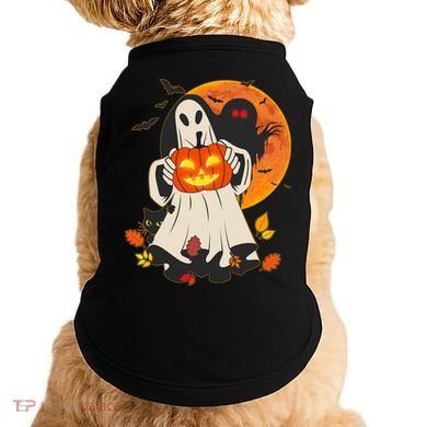 Spooky Halloween Autumn Ghost Jackolantern Doggie Tank