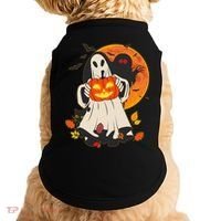 Spooky Halloween Autumn Ghost Jackolantern Doggie Tank thumb 0