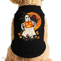 Spooky Halloween Autumn Ghost Jackolantern Doggie Tank thumb 0