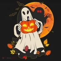 Spooky Halloween Autumn Ghost Jackolantern Doggie Tank thumb 4
