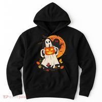 Spooky Halloween Autumn Ghost Jackolantern Hoodie thumb 0
