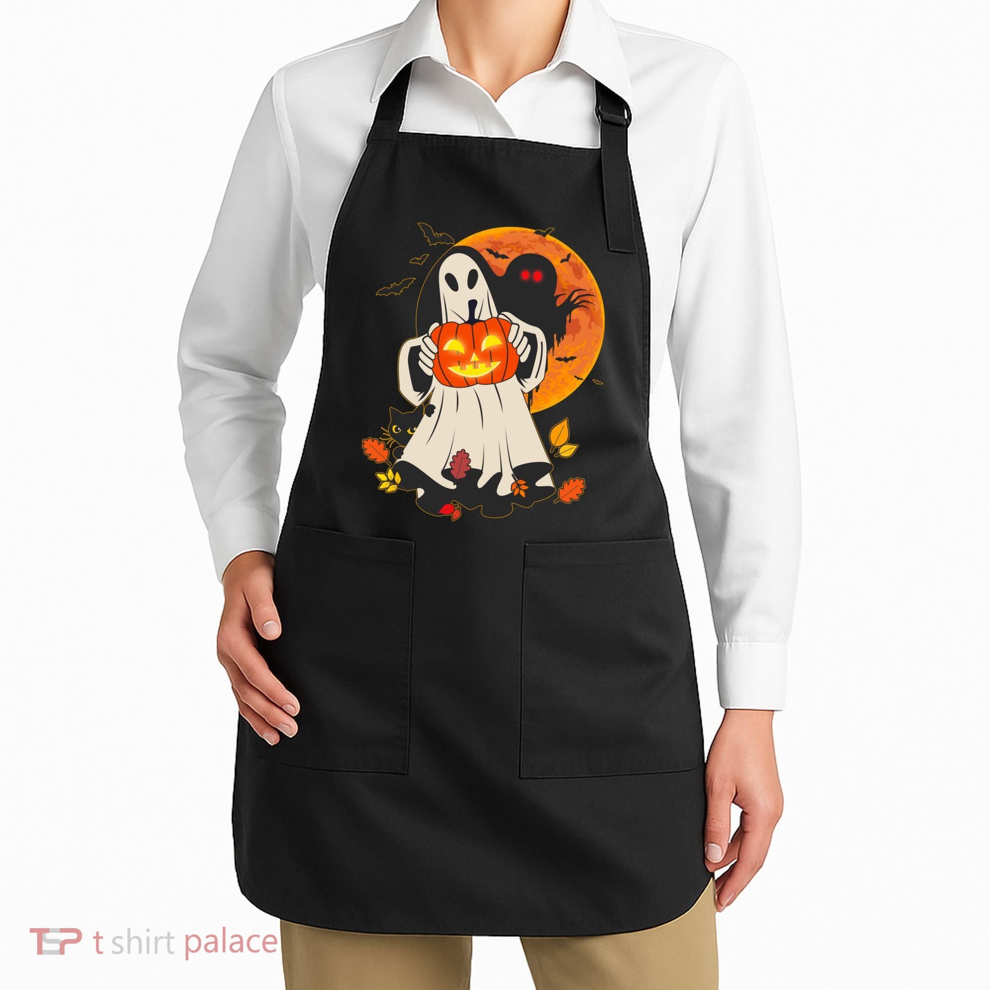 Spooky Halloween Autumn Ghost Jackolantern Apron