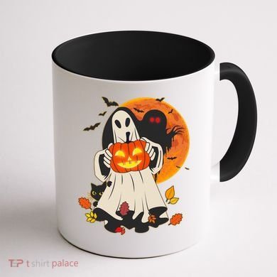Spooky Halloween Autumn Ghost Jackolantern Coffee Mug back