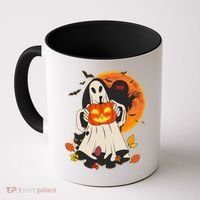 Spooky Halloween Autumn Ghost Jackolantern Coffee Mug thumb 0
