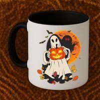 Spooky Halloween Autumn Ghost Jackolantern Coffee Mug thumb 2