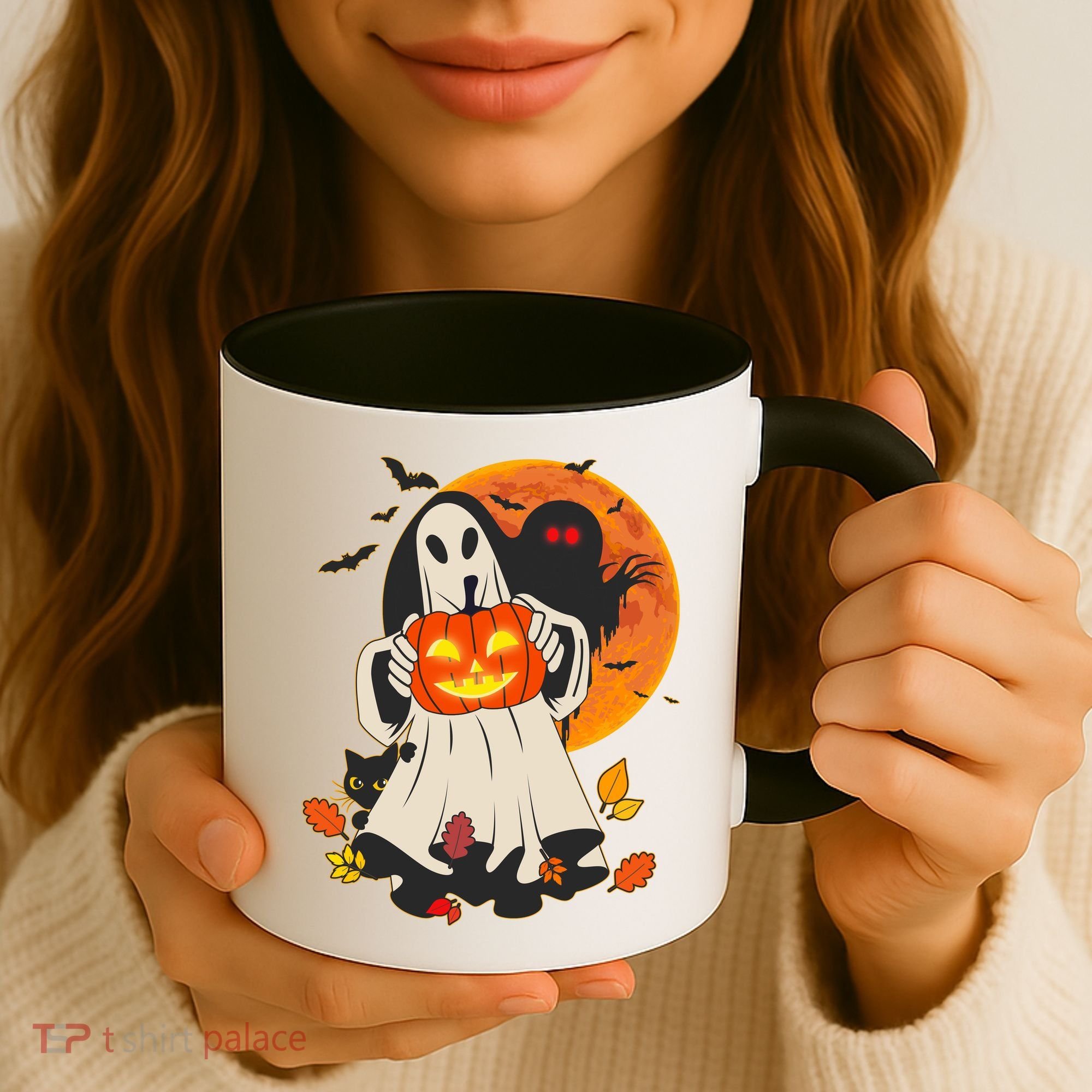 Spooky Halloween Autumn Ghost Jackolantern Coffee Mug