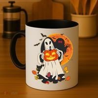 Spooky Halloween Autumn Ghost Jackolantern Coffee Mug thumb 4