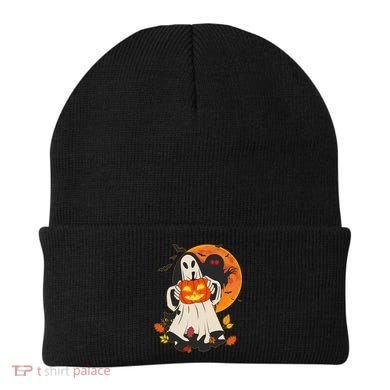 Spooky Halloween Autumn Ghost Jackolantern Beanie