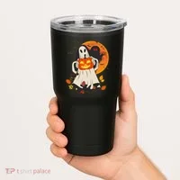 Spooky Halloween Autumn Ghost Jackolantern Tumbler thumb 2