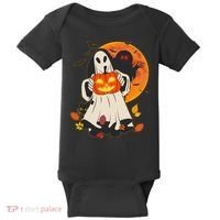 Spooky Halloween Autumn Ghost Jackolantern Baby Bodysuit thumb 0