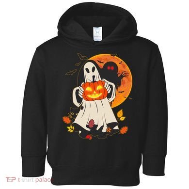 Spooky Halloween Autumn Ghost Jackolantern Toddler Hoodie