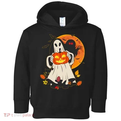 Spooky Halloween Autumn Ghost Jackolantern Toddler Hoodie