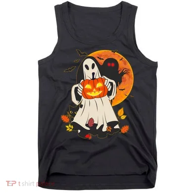 Spooky Halloween Autumn Ghost Jackolantern Tank Top